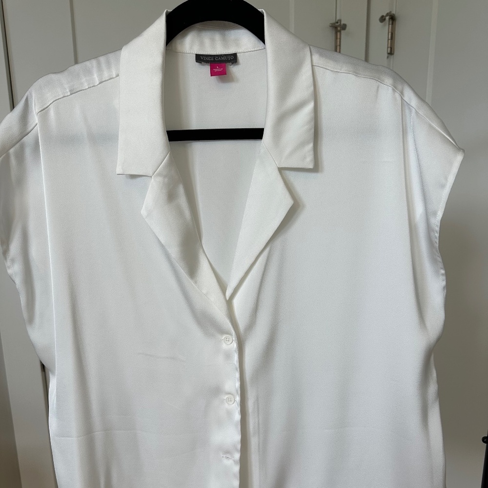 Vince Camuto blouse - white, women's L - excellent condition